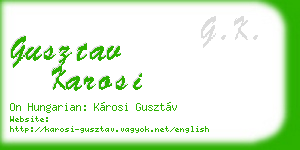 gusztav karosi business card
