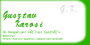 gusztav karosi business card